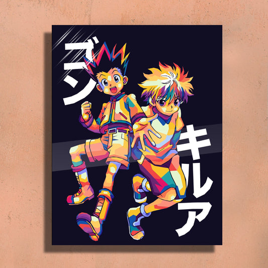 Gon and Kilua HxH Metal Art Print – Premium Wall Decor