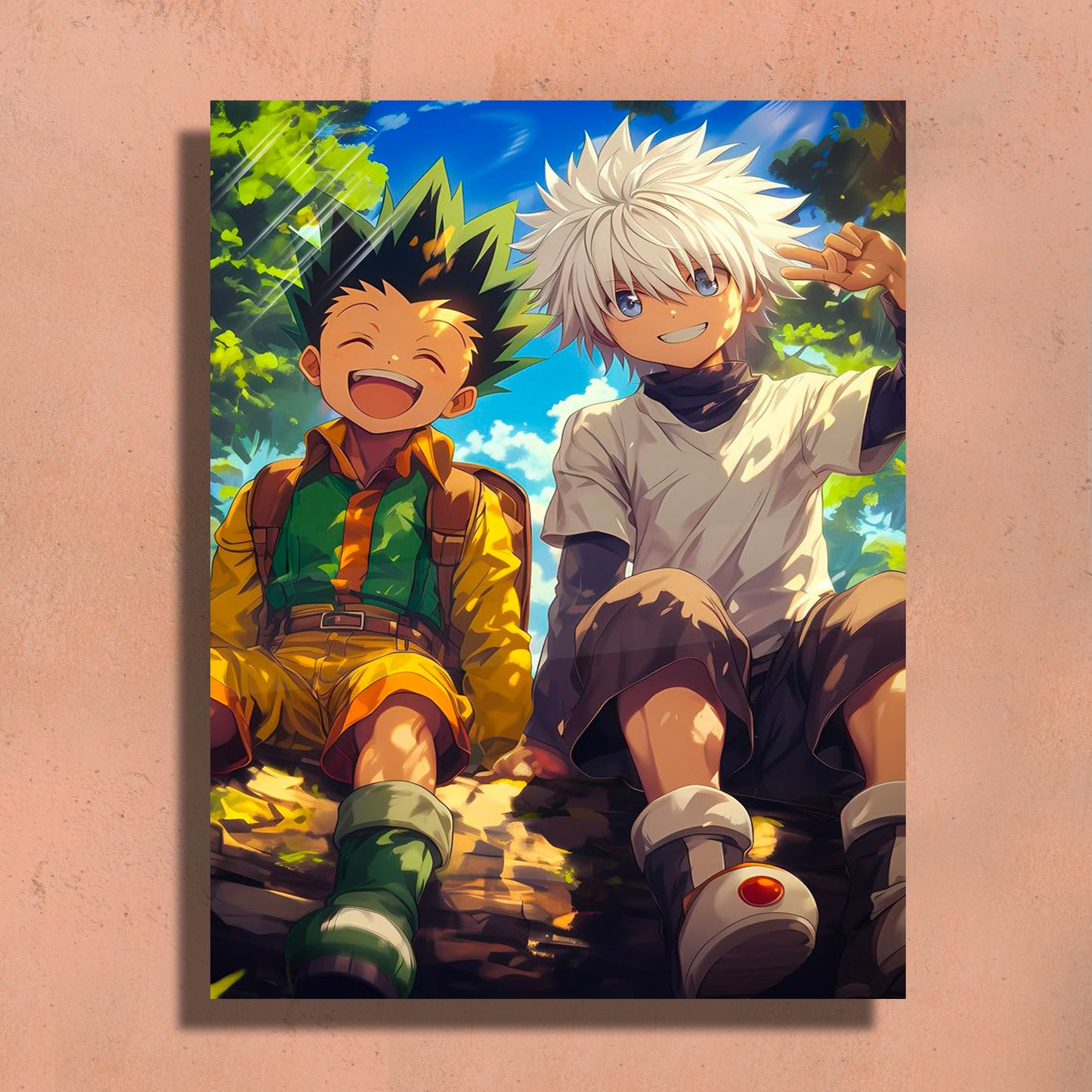 Kilua and Gon - HxH Metal Art Print β Premium Wall Decor
