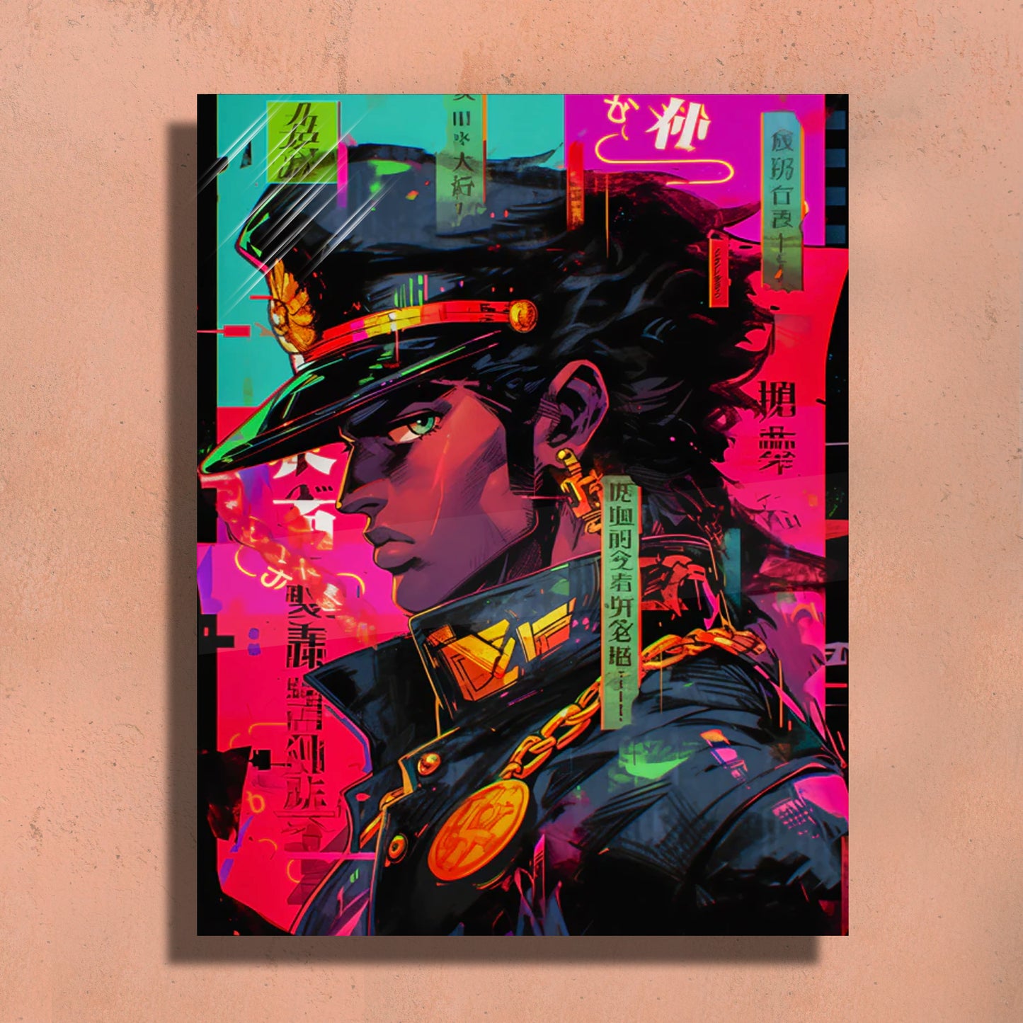 Kujo jotaro - Metal Fan Art Print β  Premium Wall Decor