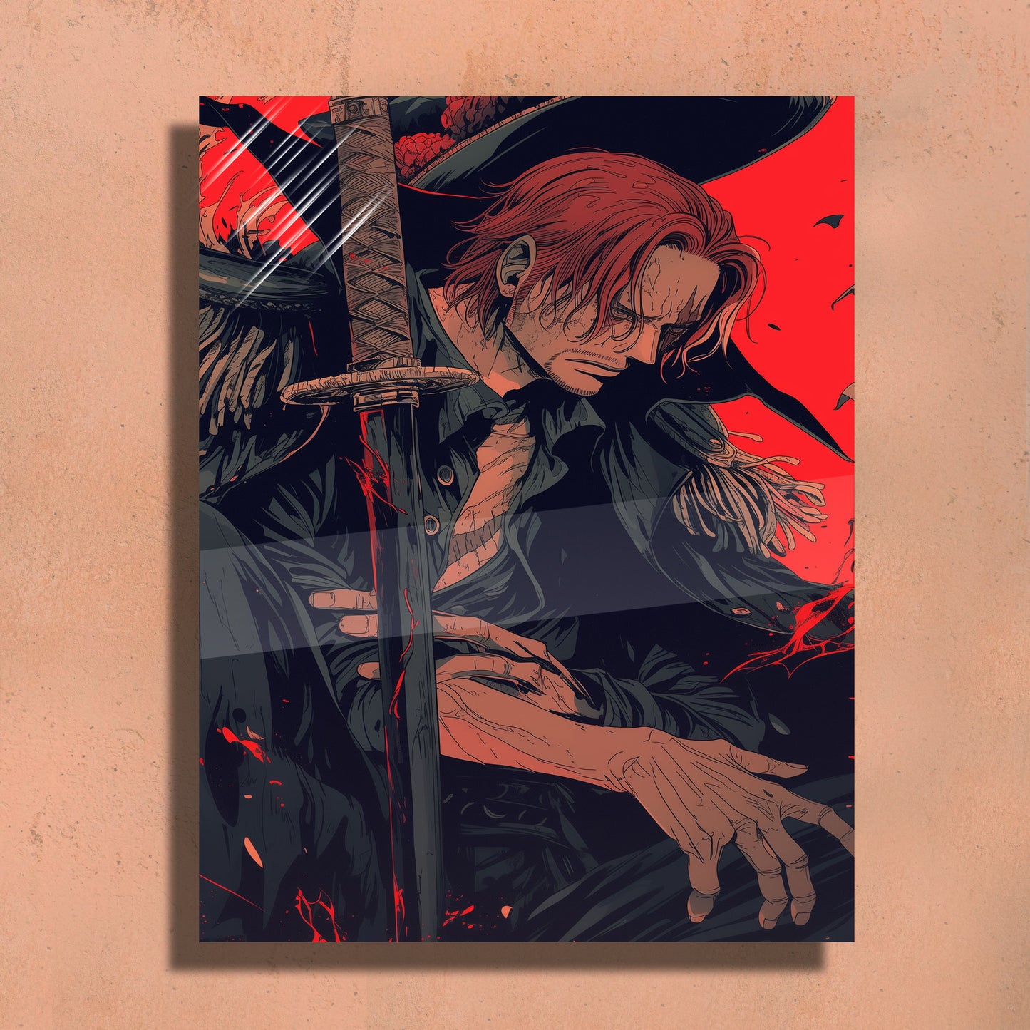 Akagami Shanks Metal Art Print ā Premium Wall Decor