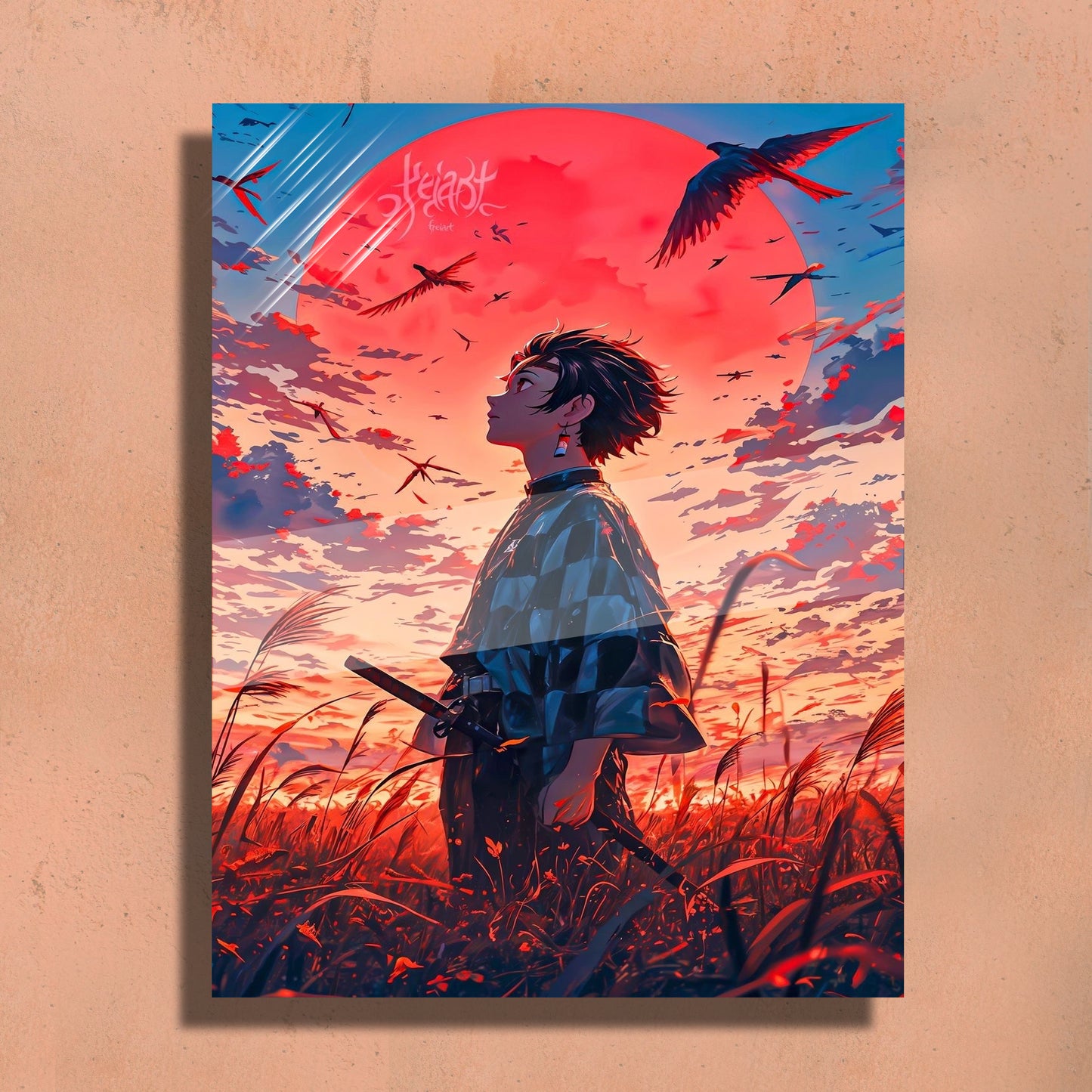 Tanjiro Metal Art Print ā Premium Wall Decor