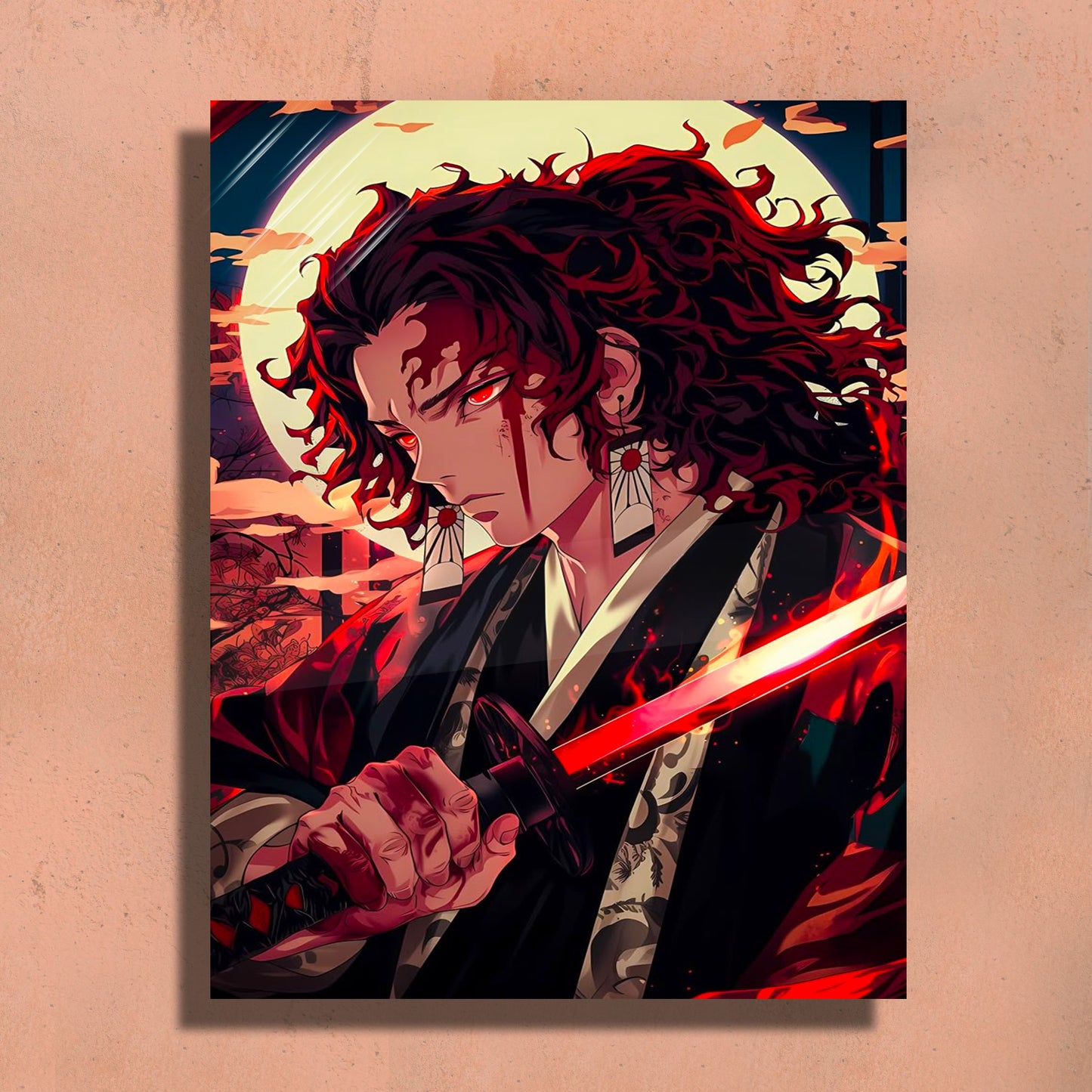 Yoriichi Tsugikuni - Demon Slayer Inspired inspired Metal Art Print ā Premium Wall Decor