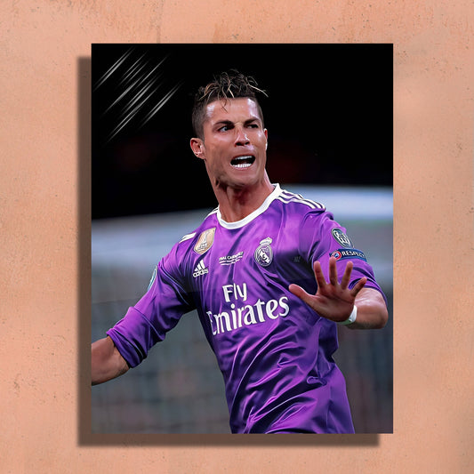 Cristiano Ronaldo Metal Art Print – 12x18" Premium Wall Decor