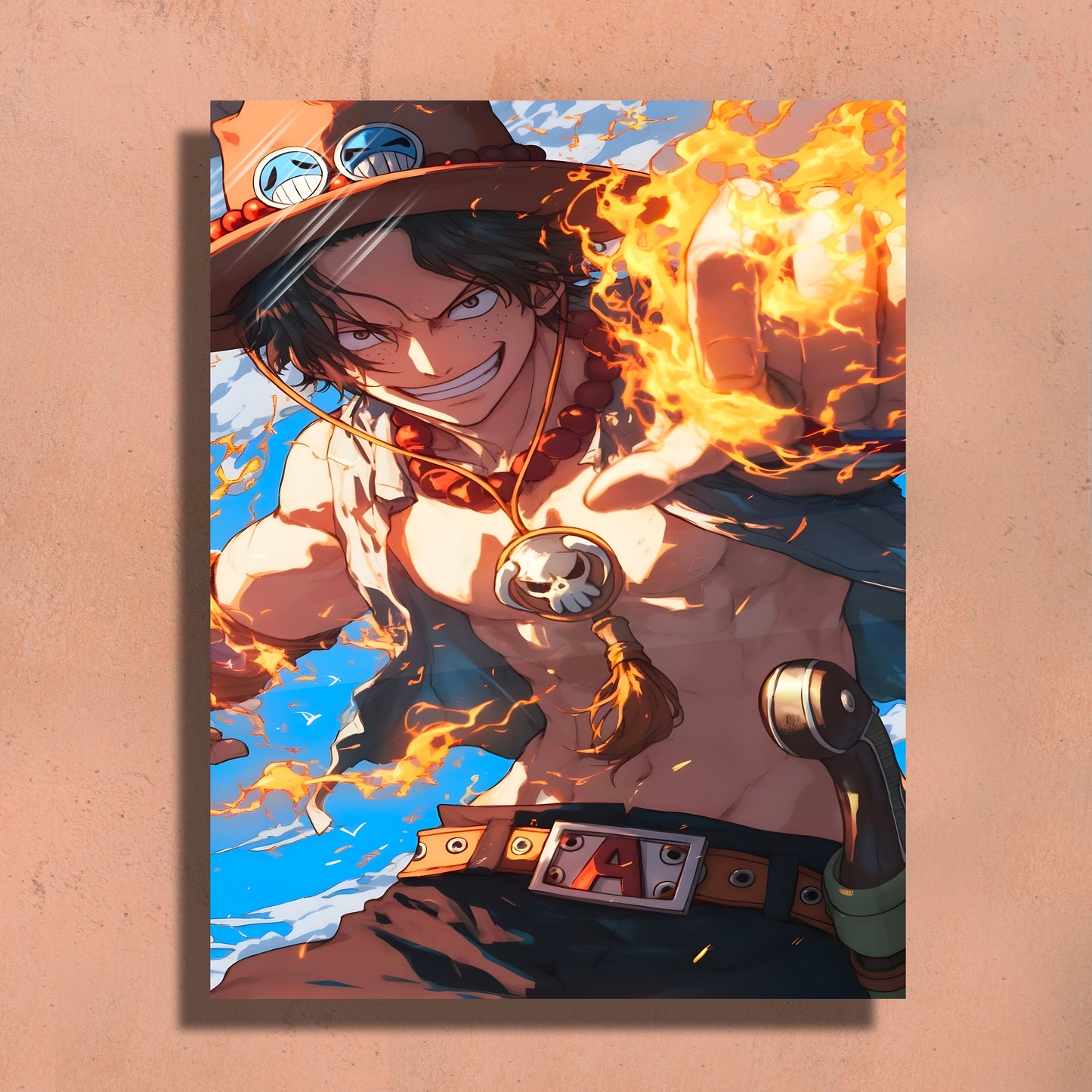 Ace - One Piece Inspired inspired Metal Art Print – Premium Wall Decor