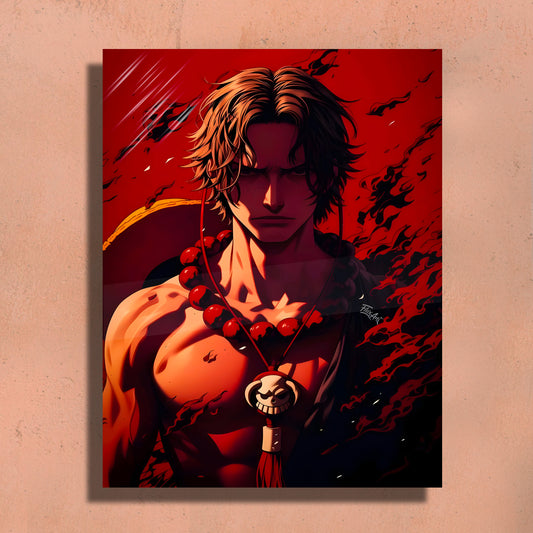 Ace - One Piece Inspired inspired Metal Art Print – Premium Wall Decor