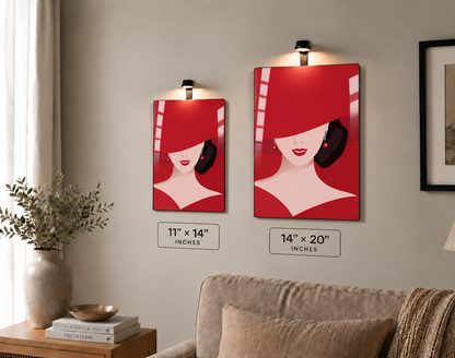 Woman in Red Hat – Metal Wall Art