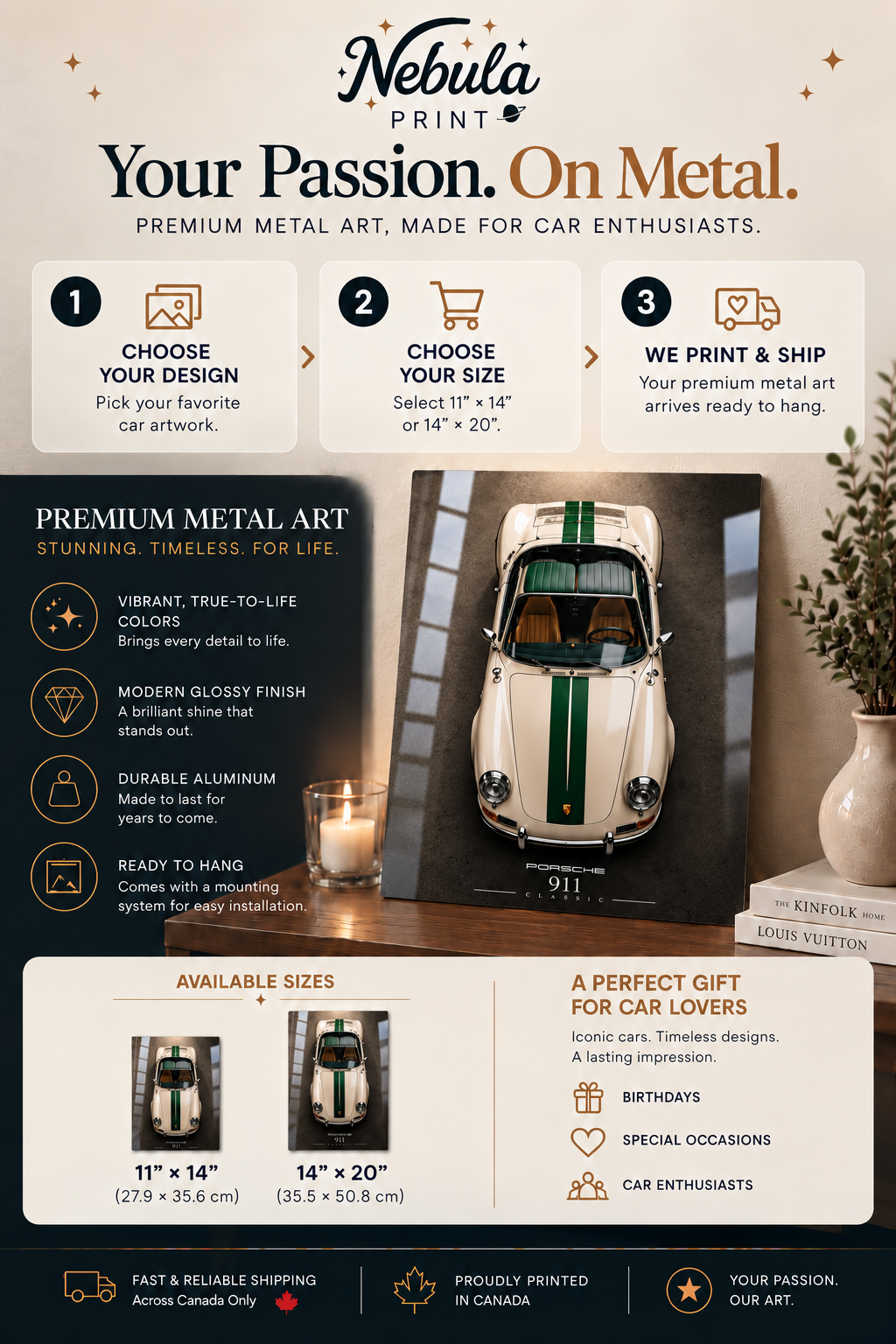 Classic Car Metal Wall Art