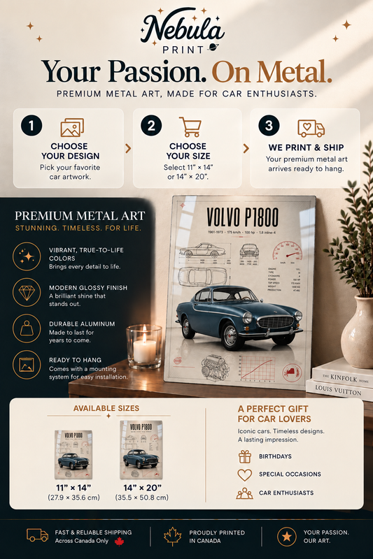 Classic Car Metal Wall Art - 3