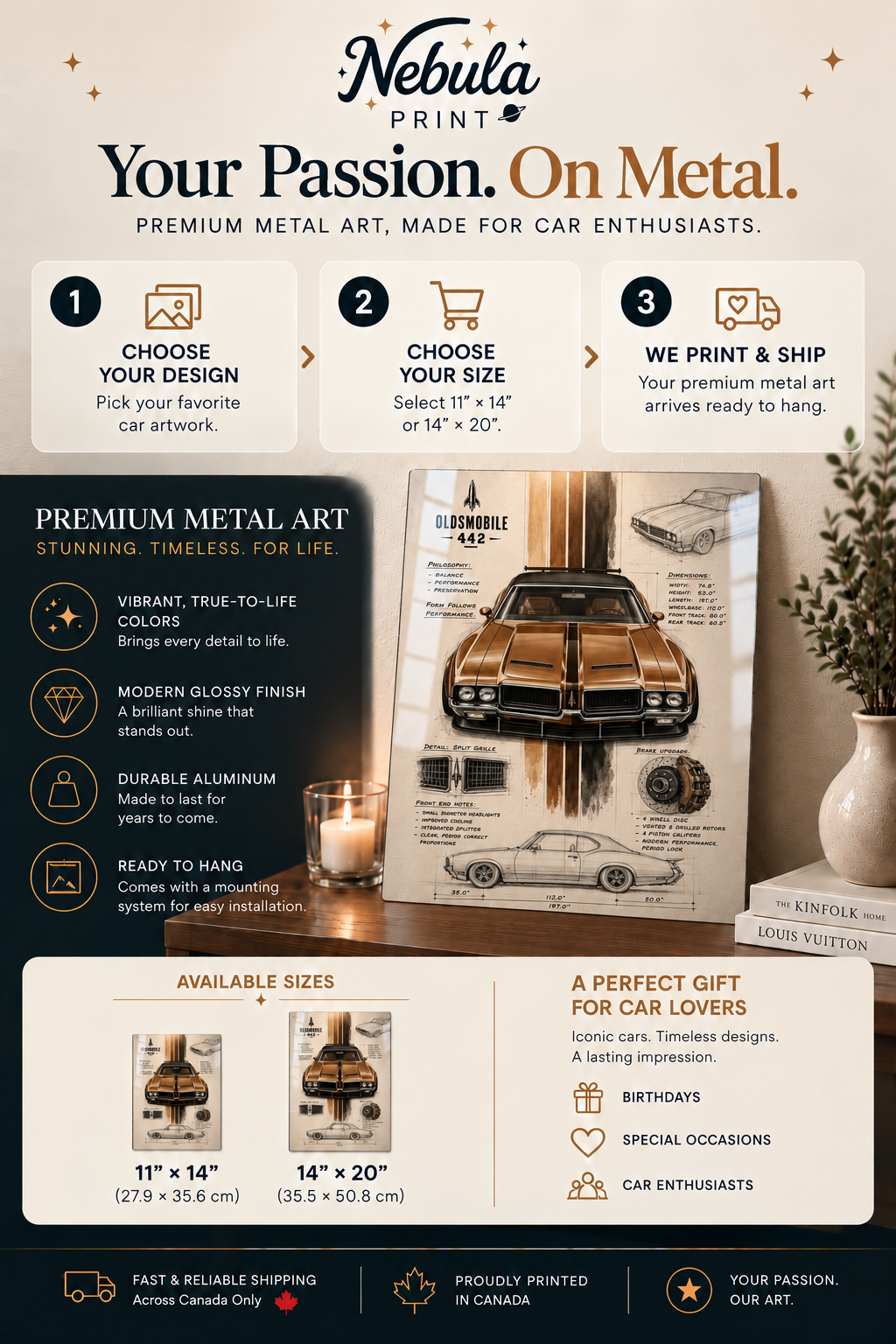 Classic Car Metal Wall Art - 4