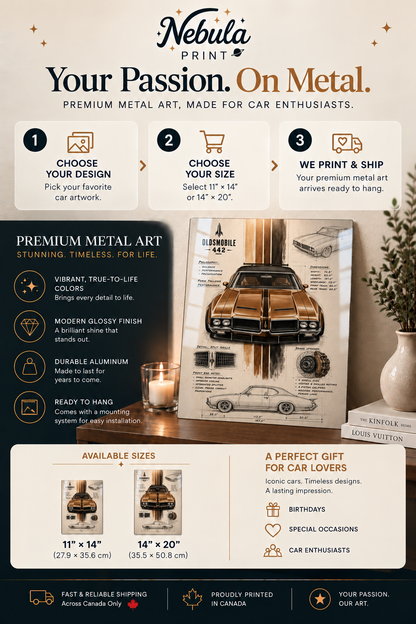 Classic Car Metal Wall Art - 4